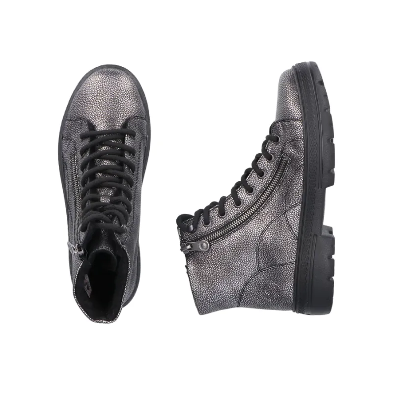 Rieker Womens Boot N0031-90 Silver/Platinum - Image 2