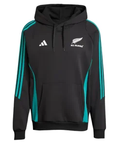 Adidas Mens All Blacks Hoodie All Black/Pure Teal