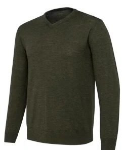 Beretta MERINO V-NECK SWEATER Green Moss