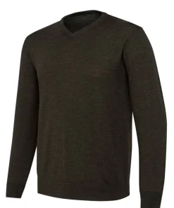 Beretta MERINO V-NECK SWEATER Brown Bark