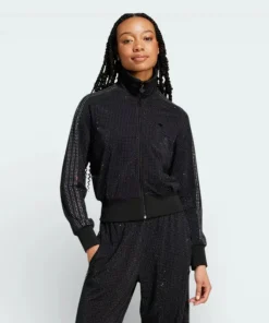 adidas Women's Atlanta Rhinestone-Covered Track Top Black IW3105