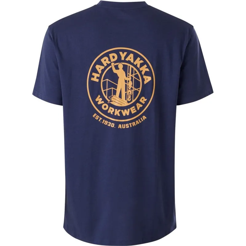 Hard Yakka Heritage Icon Short Sleeve Tee Navy - Image 3