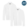 Revere Long Sleeve Blouse (Twin Pack): White