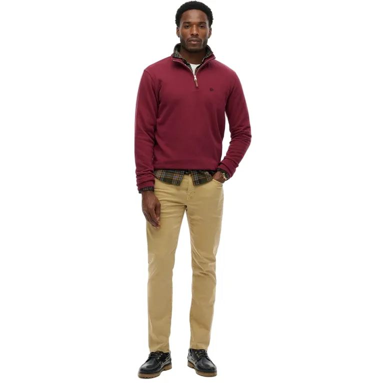 Superdry Mens Half Zip Jumper Port Red - Image 2