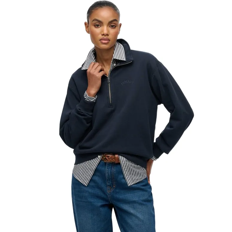 Superdry Womens Essential GD Half zip Eclipse Navy