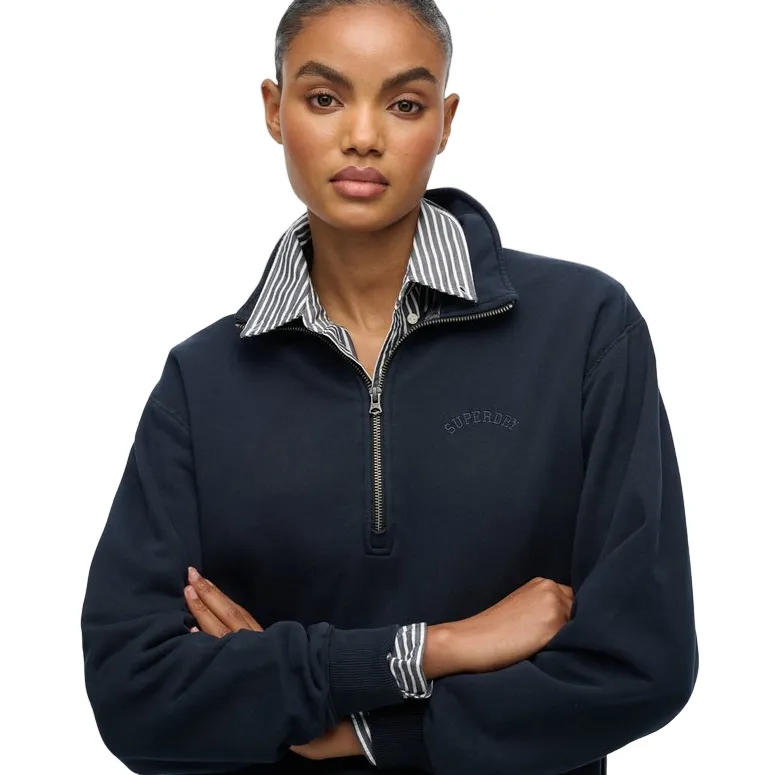 Superdry Womens Essential GD Half zip Eclipse Navy - Image 2