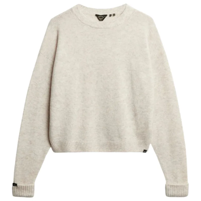 Superdry Womens Jumper Slouchy Crew Neck Oatmeal Twist