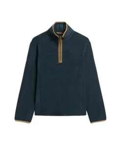 Superdry Mens Fleece Estate Half Zip Eclipse Navy