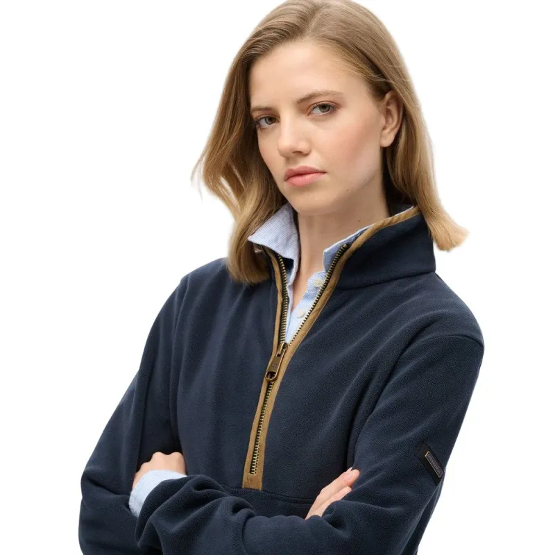 Superdry Womens Fleece Estate Half Zip Eclipse Navy - Image 2