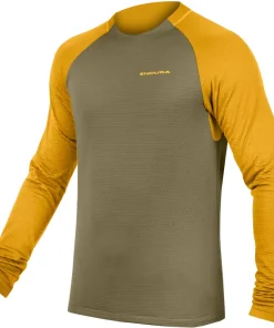 Endura SingleTrack Fleece Long Sleeve MTB Mens Cycling Jersey - Green