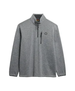 Superdry Mens Half Zip Storm Fleece Storm Light Grey