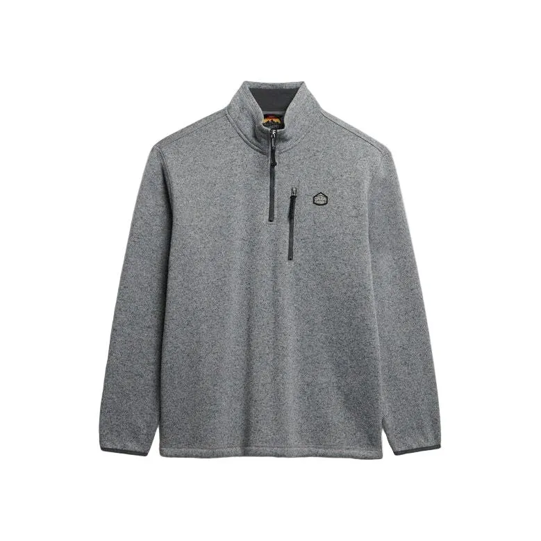 Superdry Mens Half Zip Storm Fleece Storm Light Grey