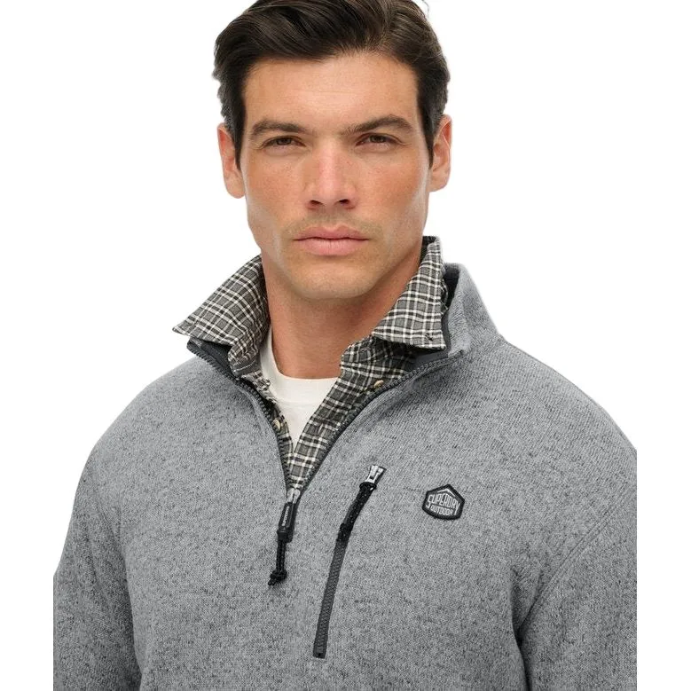 Superdry Mens Half Zip Storm Fleece Storm Light Grey - Image 3
