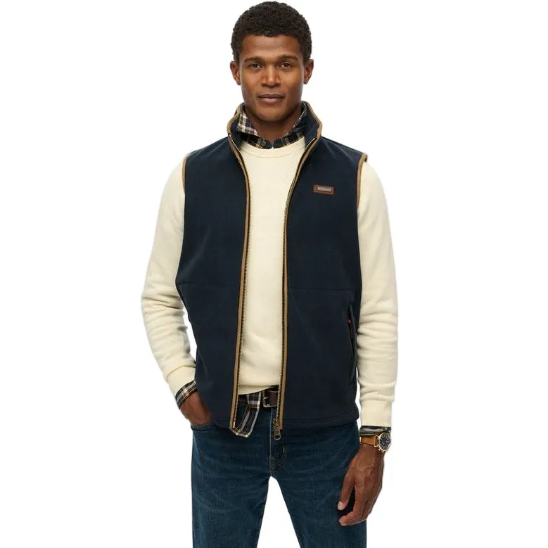 Superdry Mens Gilet Estate Fleece Eclipse Navy