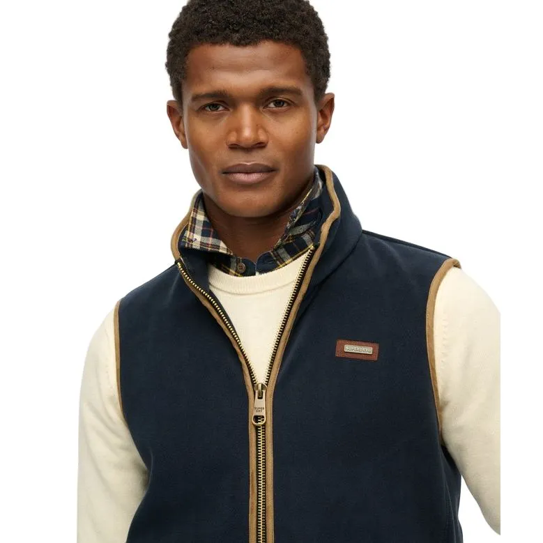 Superdry Mens Gilet Estate Fleece Eclipse Navy - Image 3