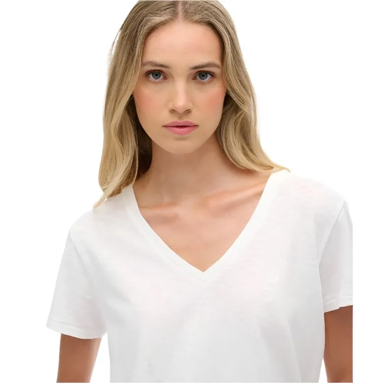 Superdry Womens T-Shirt Studios Slub Emb Vee Optic - Image 2