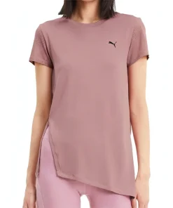 Puma Studio Lace Short Sleeve Womens Training Top - Pink
