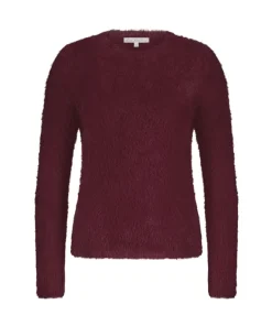 Red Button Womens Jumper Fuzzy Puff Sleeve Ruby