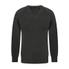 V Neck Sweater Cotton Acrylic: Grey