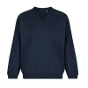 V Neck Sweater Cotton Acrylic: Navy