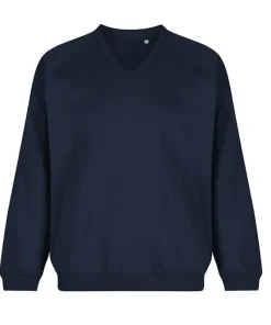 V Neck Sweater Cotton Acrylic: Navy