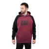 Caterpillar Raglan Hooded Sweatshirt Carmenere Heather/Black