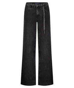 Red Button Womens Jeans Claudette Black Denim & Belt Back
