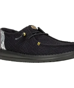 HEYDUDE Wendy Boho Crochet Shoes Black