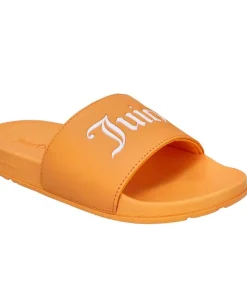 Juicy Couture Collegiate Embossed PU Slider Papaya