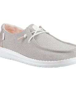 HEYDUDE Wendy Metallic Sparkle Shoe Rose Gold