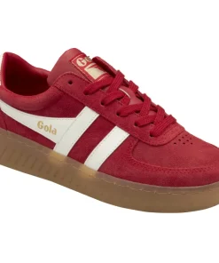 Gola Womens Trainer Grandslam Suede Red/Off White/Gum