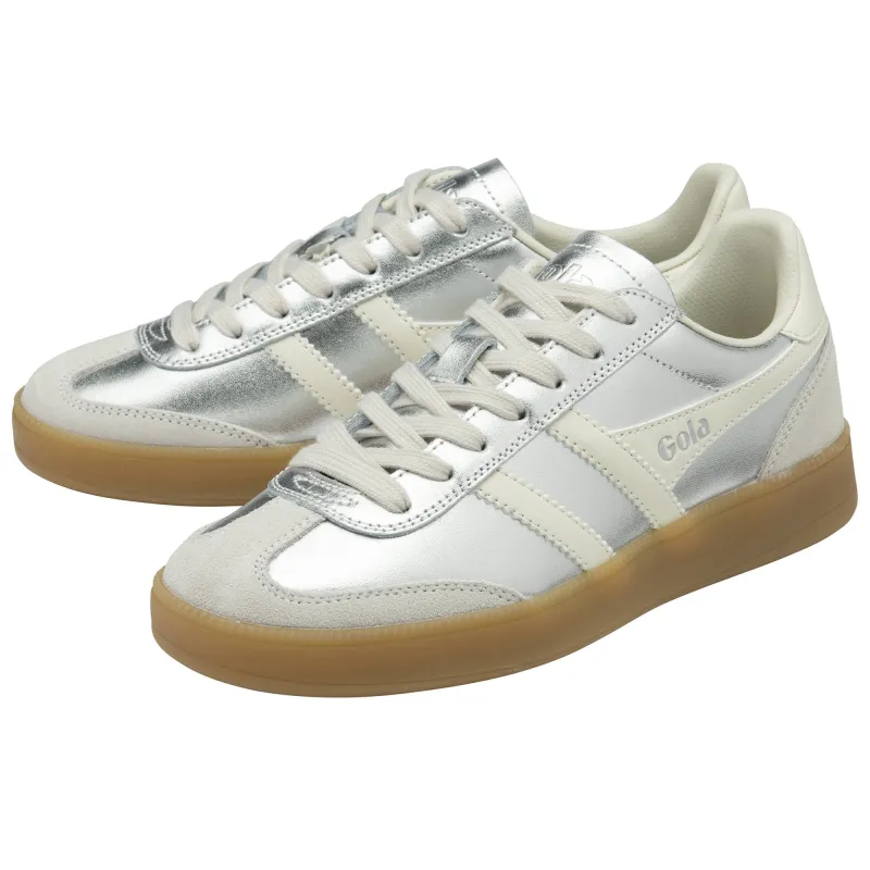 Gola Womens Trainer Viper Metallic Silver/Off White/Gum - Image 3