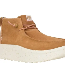 HEYDUDE Wendy Peak Hi Suede Ankle Boots Chestnut