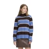 Ichi Womens Pullover Edeen LS3 Coffee Bean Stripe