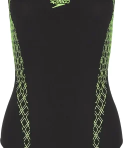 Speedo Panel Muscleback Womens Swimsuit - Black