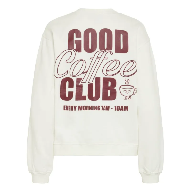 Ichi Womens Sweatshirt Merella Brushed Cloud/Red Dahlia - Image 2