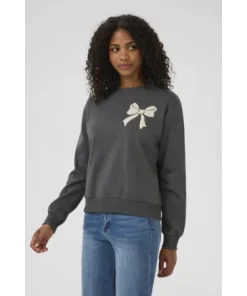 Kaffe Womens Jumper Eleanora Black Oyster/Bow