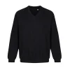V Neck Sweater Cotton Acrylic: Black
