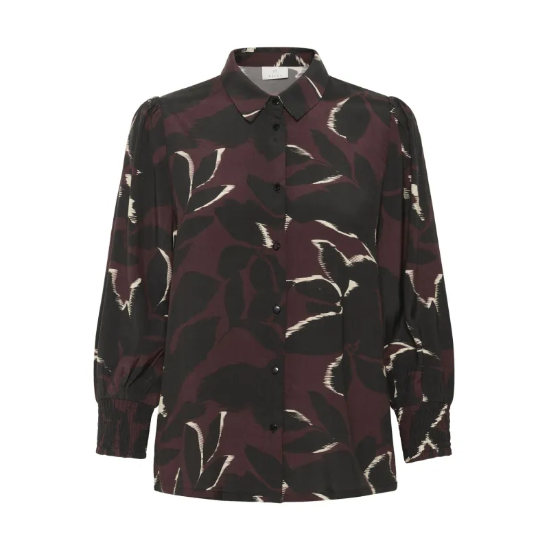 Kaffe Womens Shirt Mille Windsor Wine/Black Flower