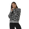 Kaffe Womens Jumper Sandra Black Leopard