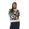Kaffe Womens Jumper Sandra Turtledove/Black Animal