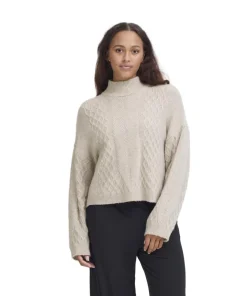 Ichi Womens Pullover Mylle LS Oatmeal