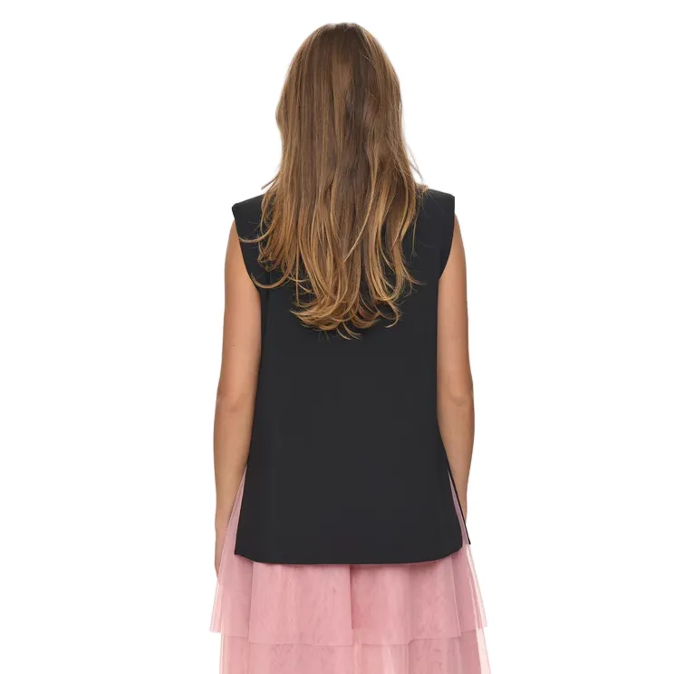 Numph Womens Nualmut Long Vest Caviar - Image 3