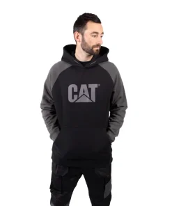 Caterpillar Raglan Hooded Sweatshirt Black/Magnet