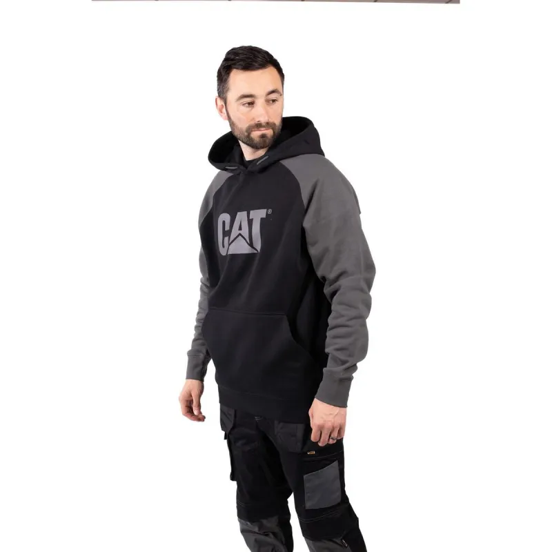 Caterpillar Raglan Hooded Sweatshirt Black/Magnet - Image 2