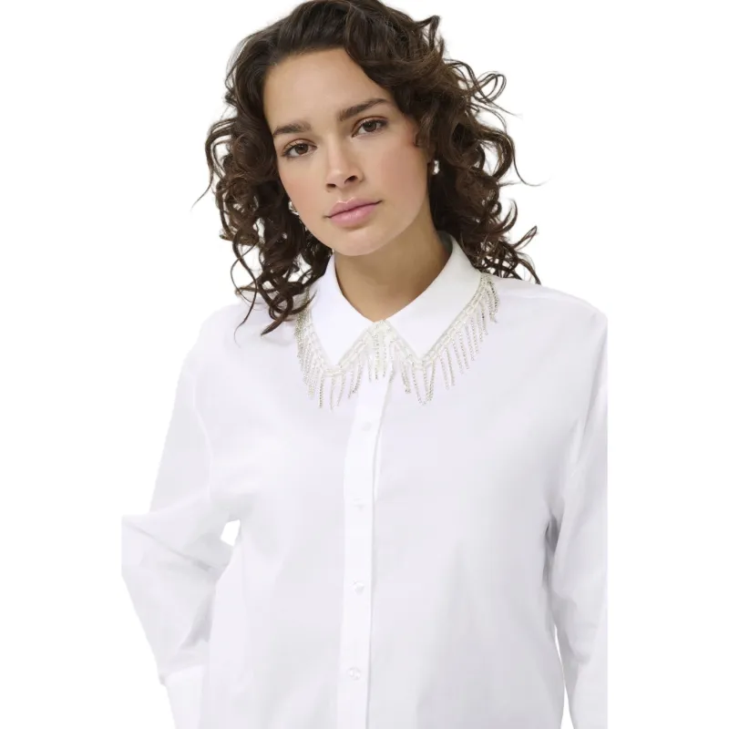 Kaffe Womens Shirt Roxanne Optical White - Image 3