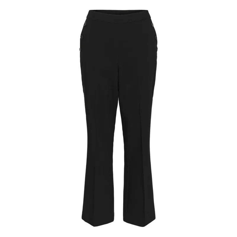 Kaffe Womens Trousers Hella Flared Black Deep