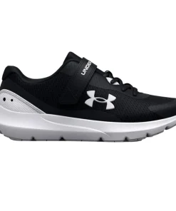 Under Armour Surge 3 Kids Running Shoes: Black/White