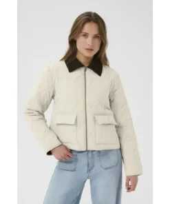 Kaffe Womens Quilted Jacket Anneli Feather Gray