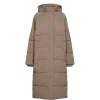 Numph Womens Coat Willow Long Taupe Grey